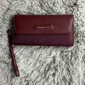 Pragma Style Red Vegan Leather Wallet Maximum Organization Stylish Wristlet